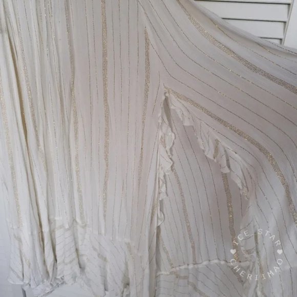 ❤️ SALE ❤️ Free People NWT RARE "The Huxley" Maxi Dress, White Gold Metallic - Picture 9 of 15